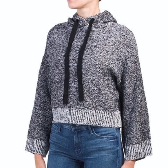 Ruby Moon x Anthropologie Heathered Cropped Knit Hoodie Sweater XS - Picture 10 of 11